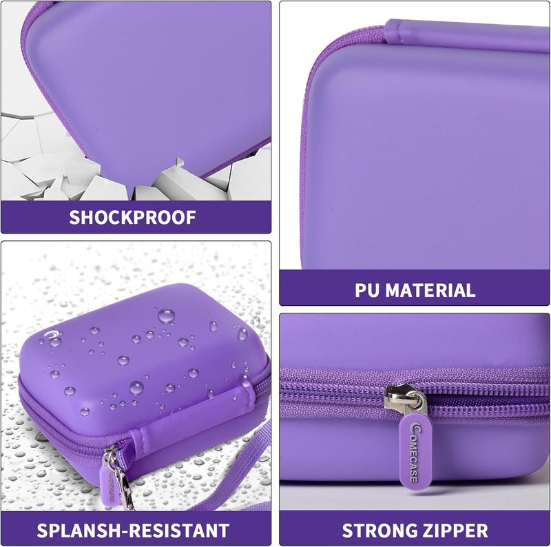 Comecase Carrying & Protective Case for Digital Camera, AbergBest 21 Mega Pixels 2.7" LCD Rechargeable HD/Kodak Pixpro/Canon PowerShot ELPH 180/190 / Sony DSCW800 / DSCW830 Cameras for Travel - Dark Purple - Image 4